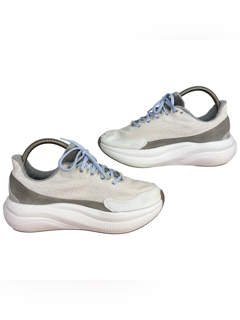 Hoka One One Women's Athletic Shoes in Light Gray and Pale Blue - Picture 3 of 8